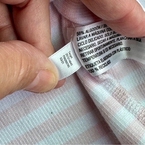 Stoney Clover Lane x Target Pink Striped Ribbed Cropped Tank Top Size L - Picture 7 of 9